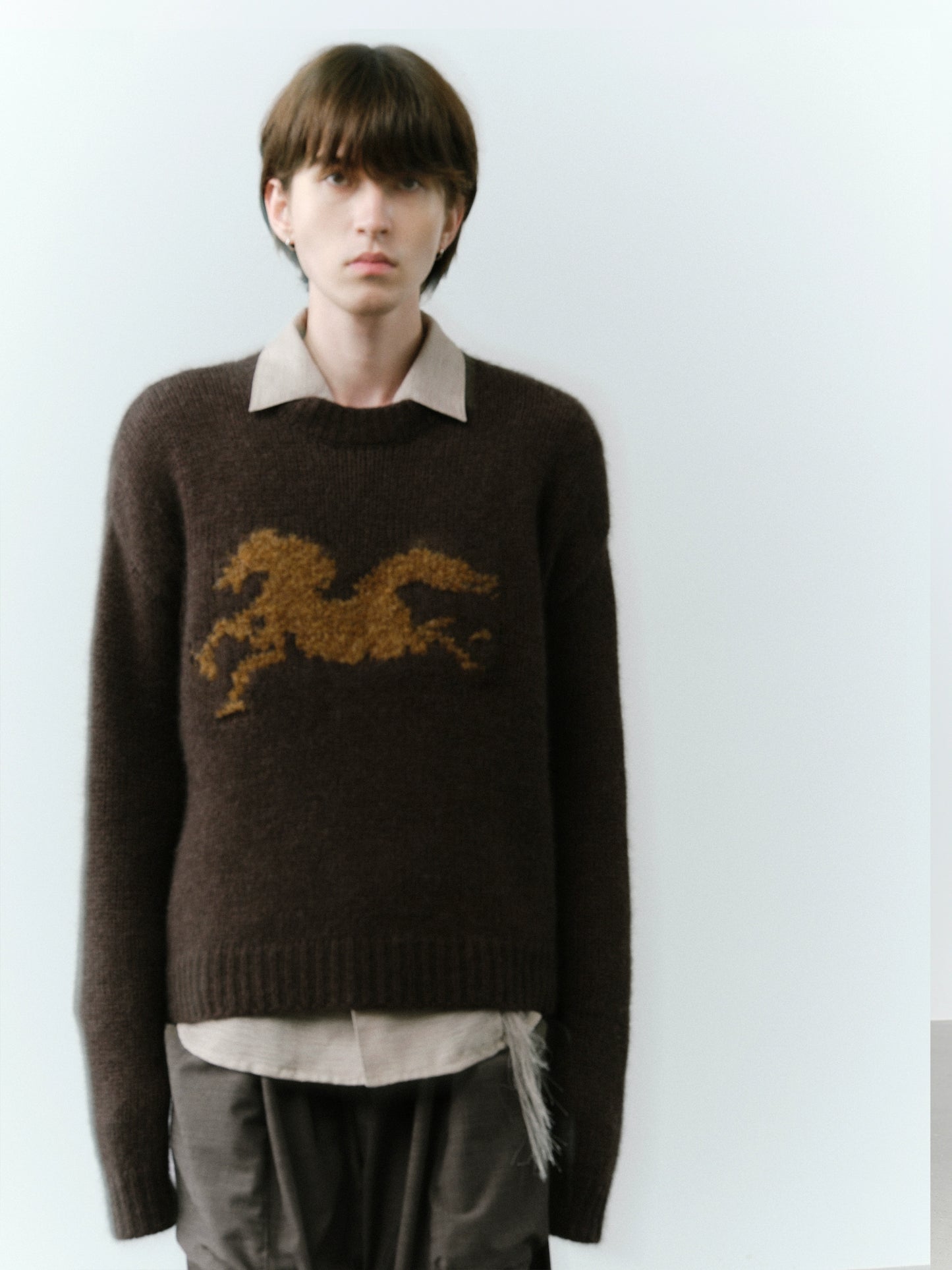 Cunky Stitch Pony Crew neck Knit