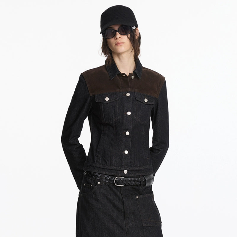 Suede Stitched Slim Jacket