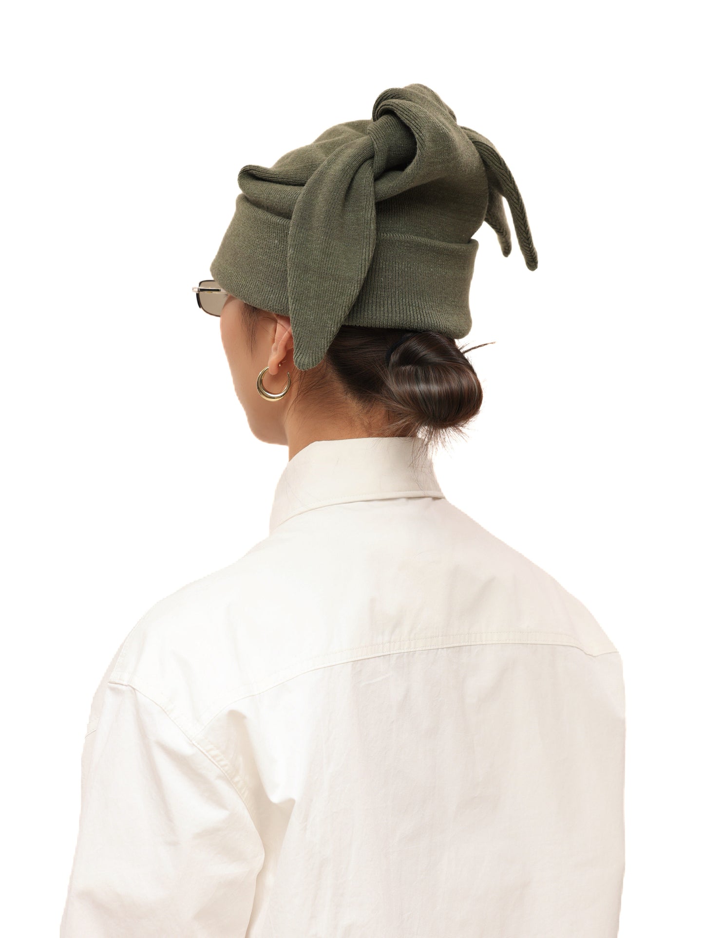 Three-ear knit beanie