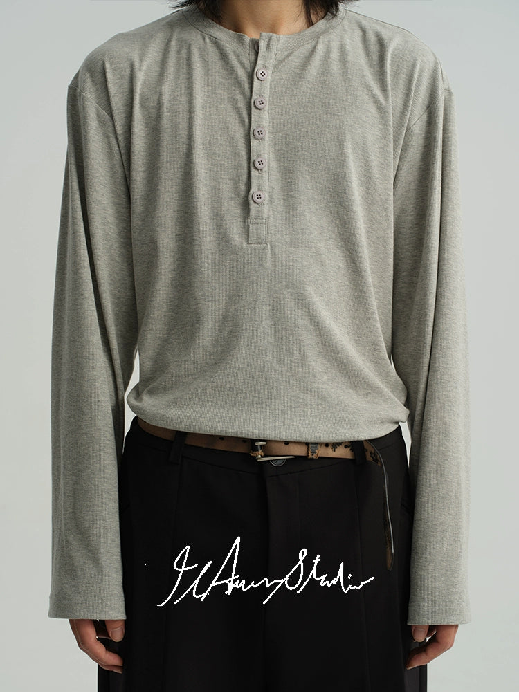 Henry Collar Long Sleeve T-shirt