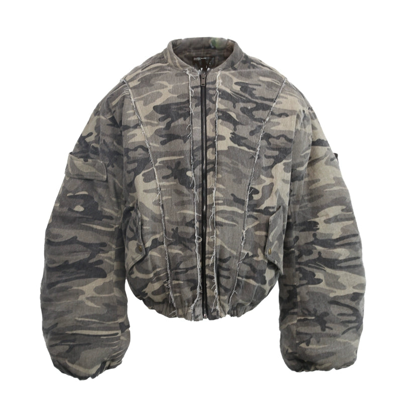 Camouflage Loose Bomber Jacket