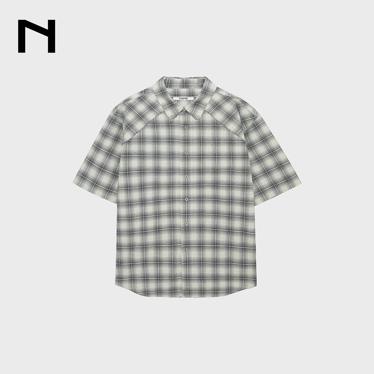 Check Pleated Short Sleeve Shirt