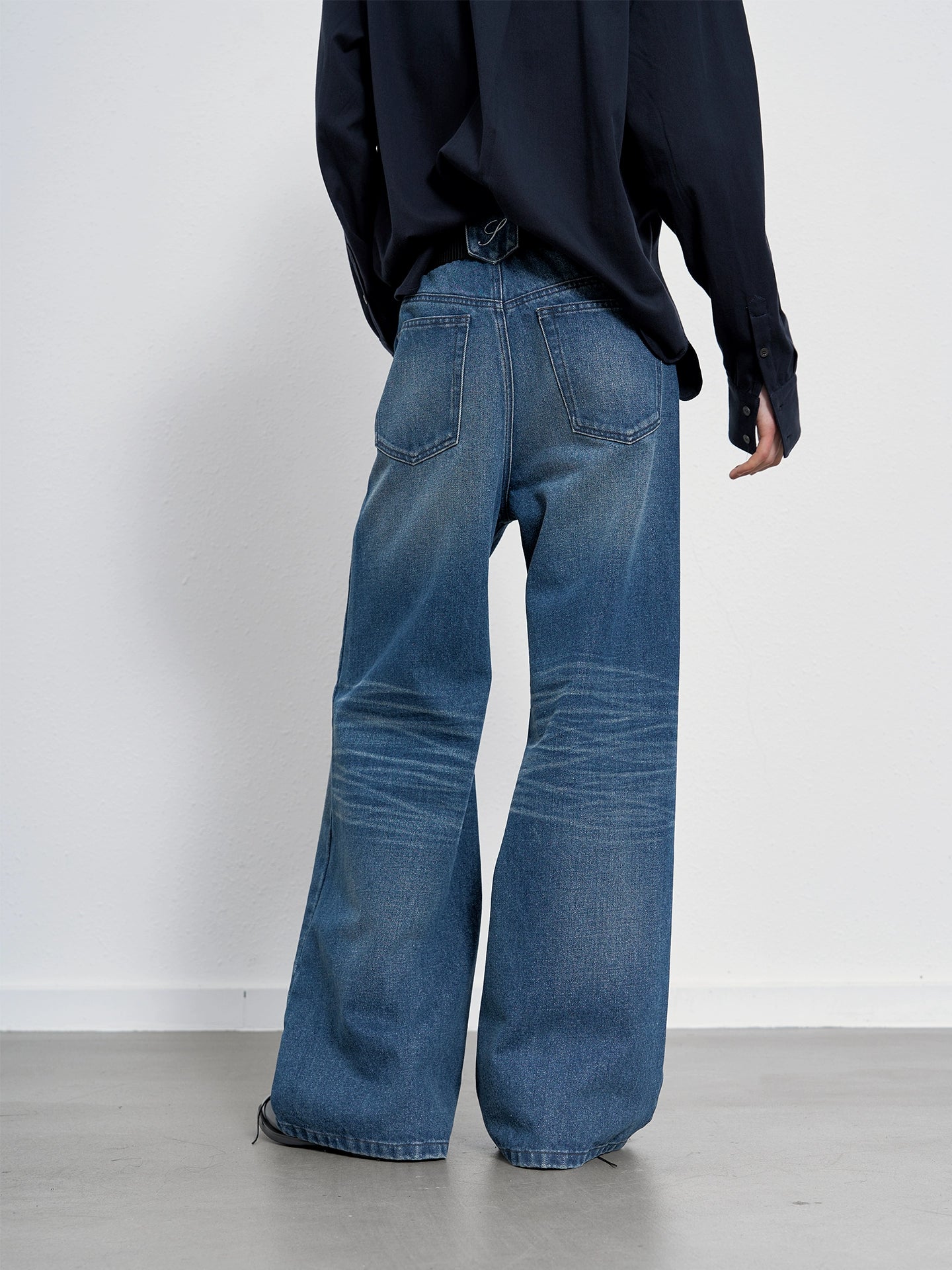 Faded bootcut jeans