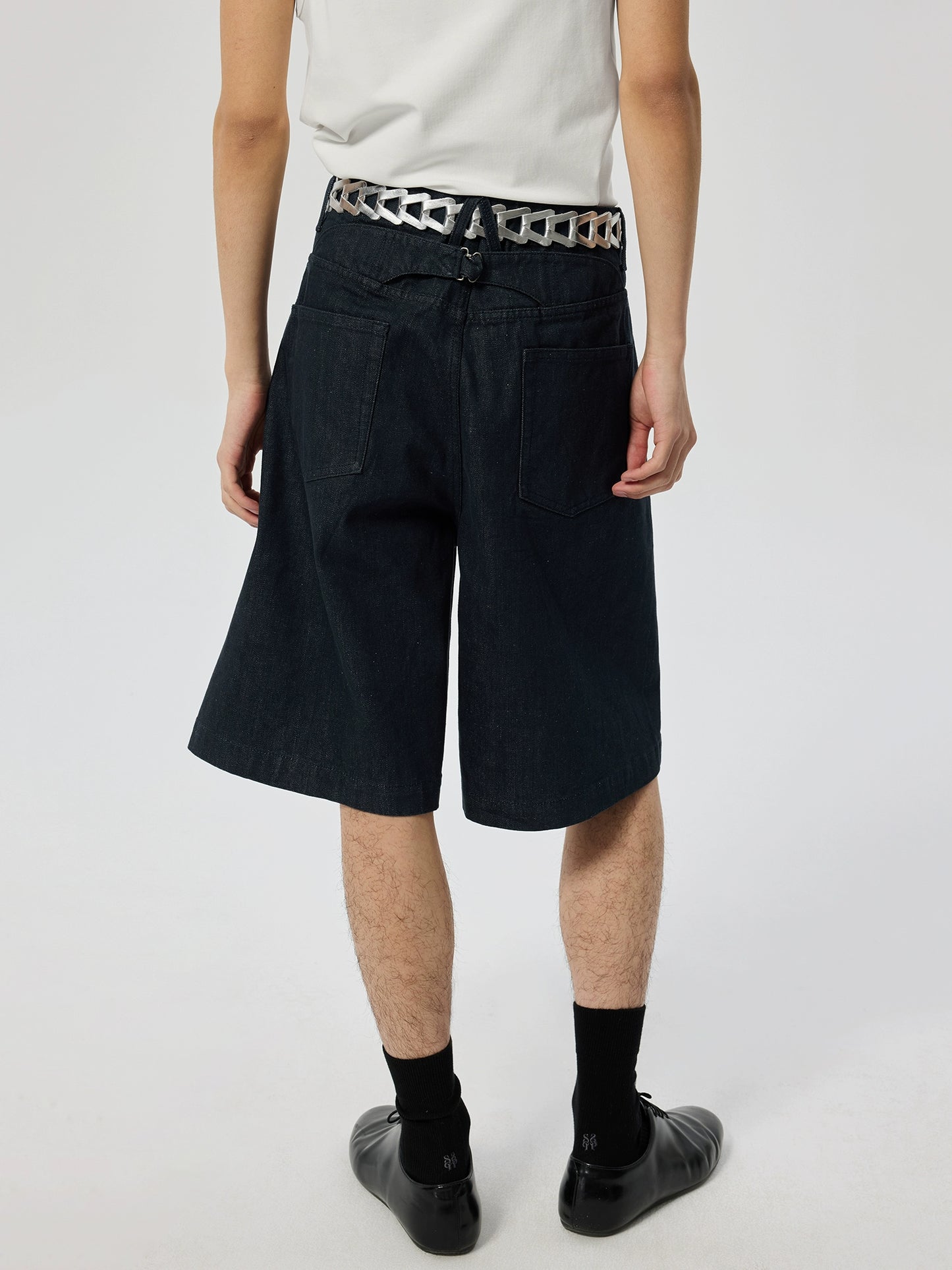 Metallic leather Braided Belt