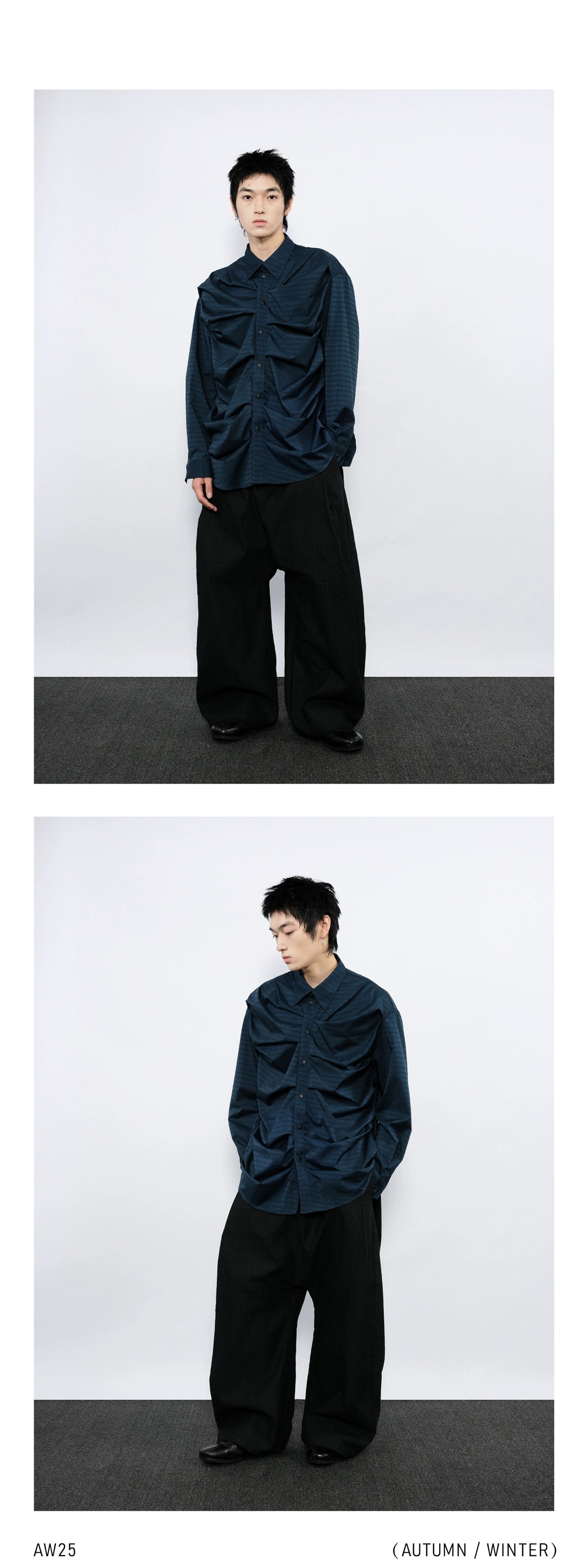 Pleated Long Sleeve Shirt