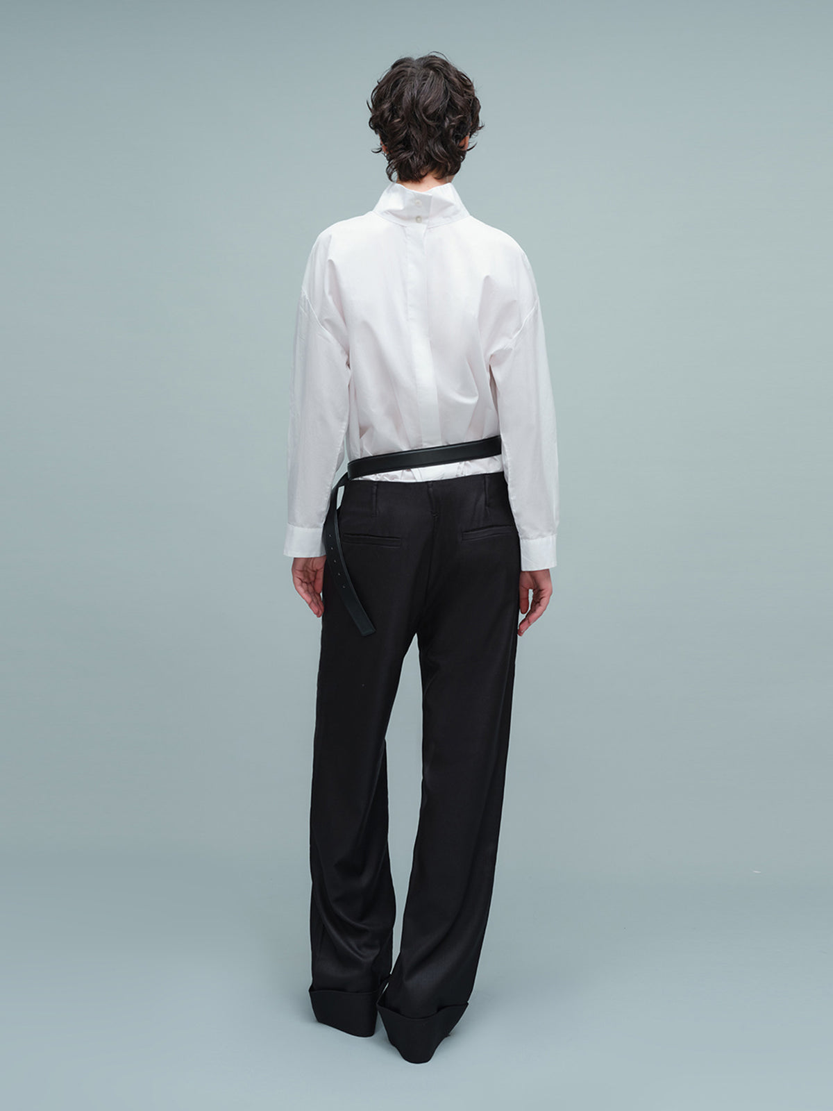 Slim-fit waistless hemmed dress pants