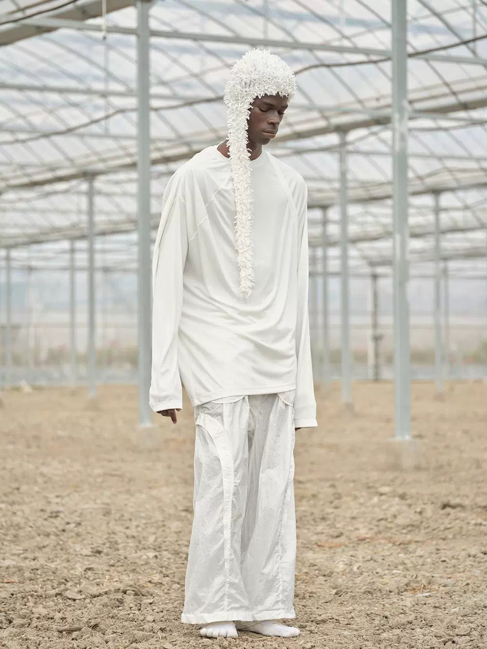 Soft asymmetrical long-sleeve t-shirt