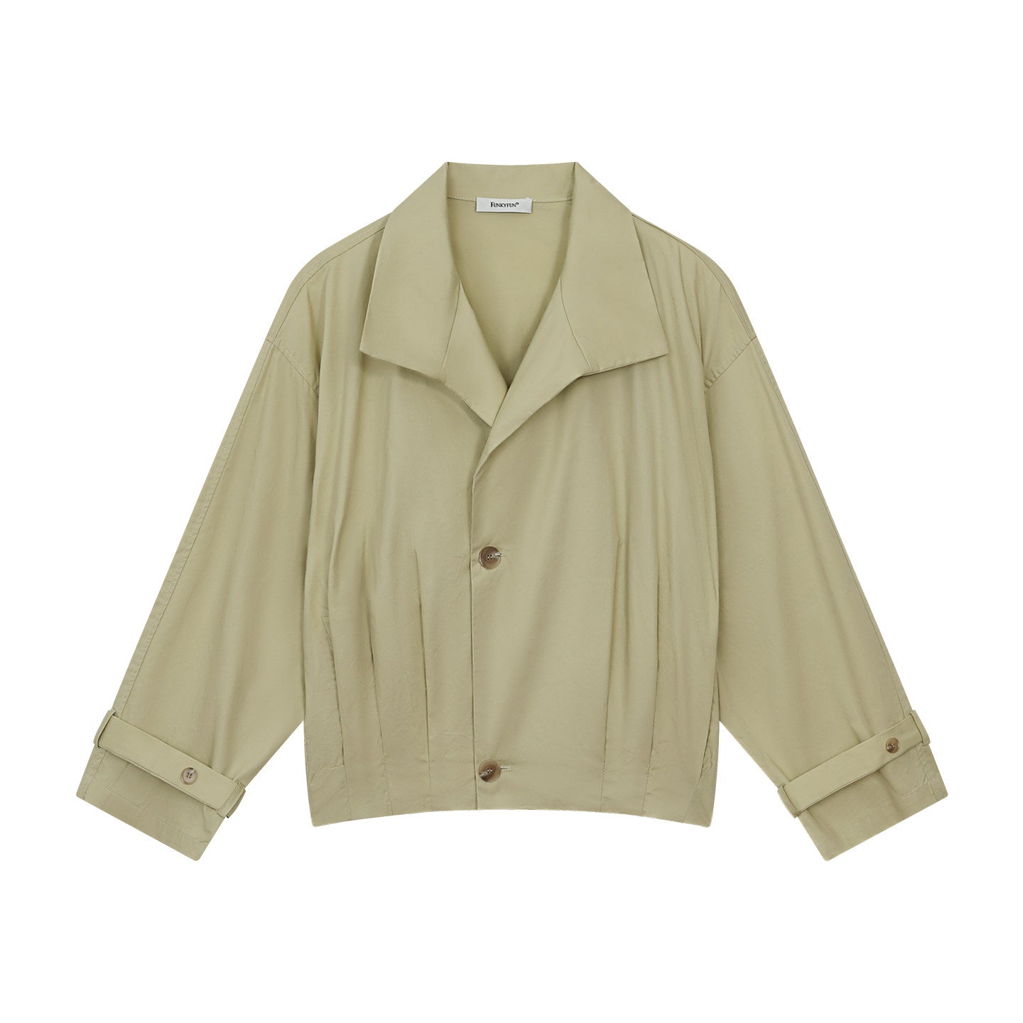 Deconstructed pleated vintager shirt jacket