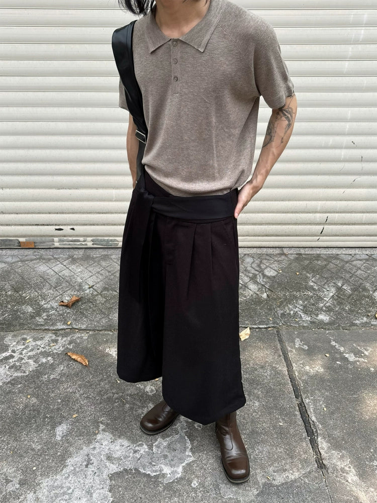Ribbon pleated Shorts