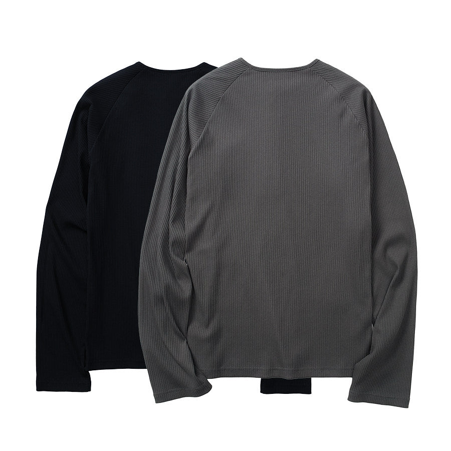 Pit strips slim henry collar long sleeve t-shirt