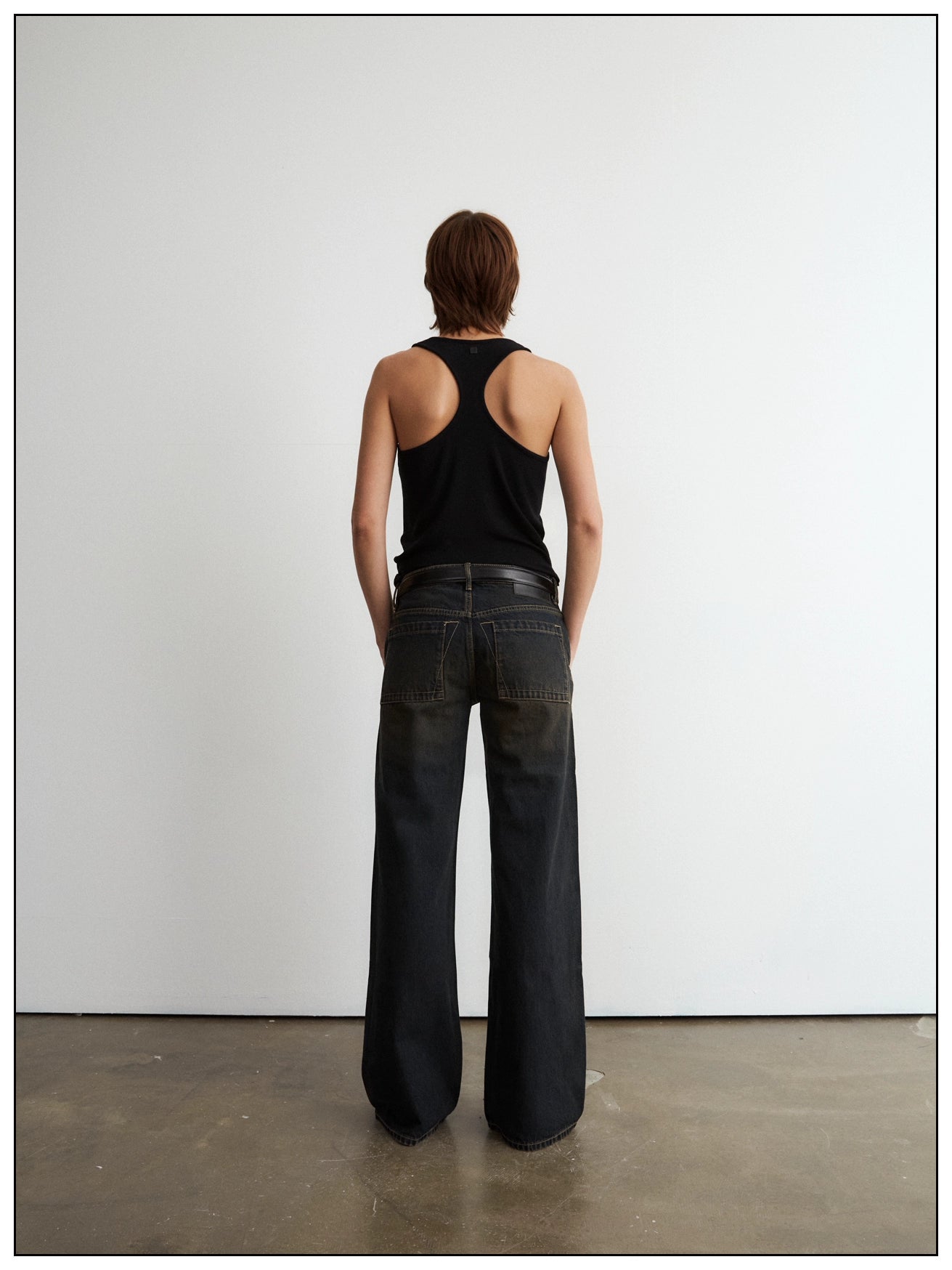 Basic black distressed jeans