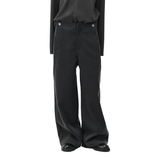 Wide-leg button trousers