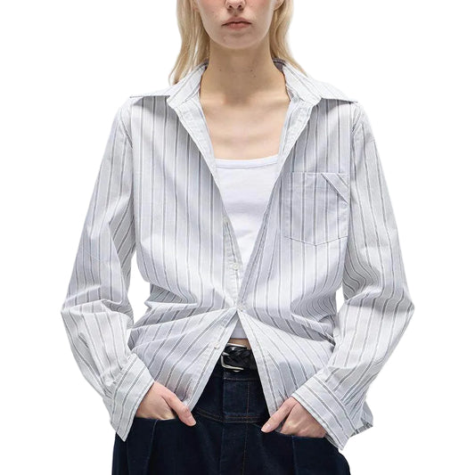 Striped 3D pleated shirt