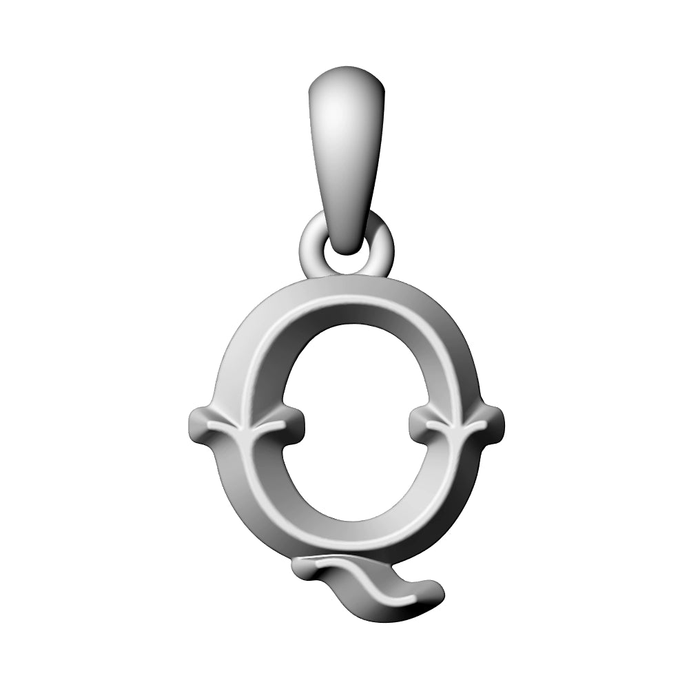 925 Silver Vintage Letter Pendant Necklace