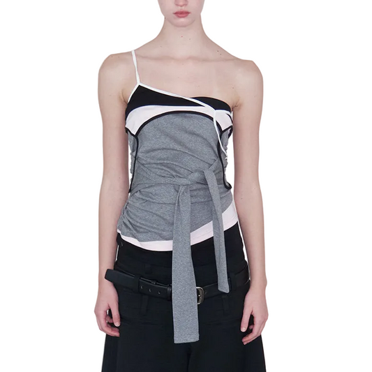 Fake layered pleated top