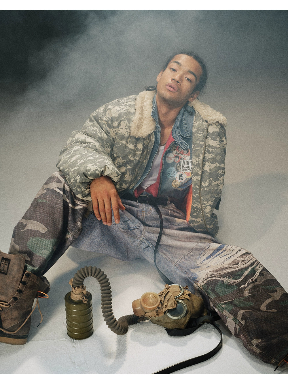 Camouflage Fur Collar Jacket