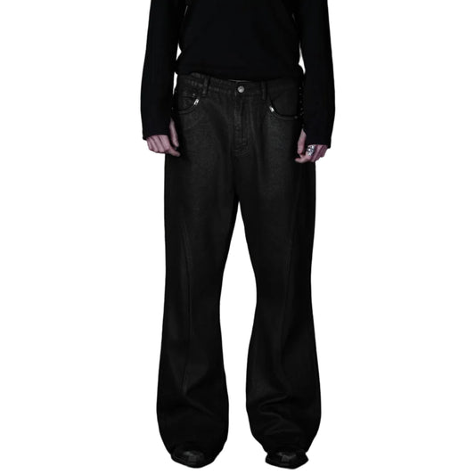 Shotgun rivet wax bootcut jeans