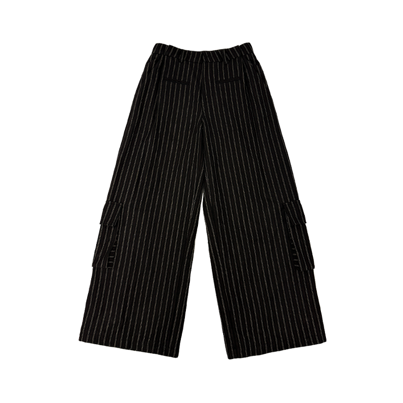 Striped Woolen Cargo pants