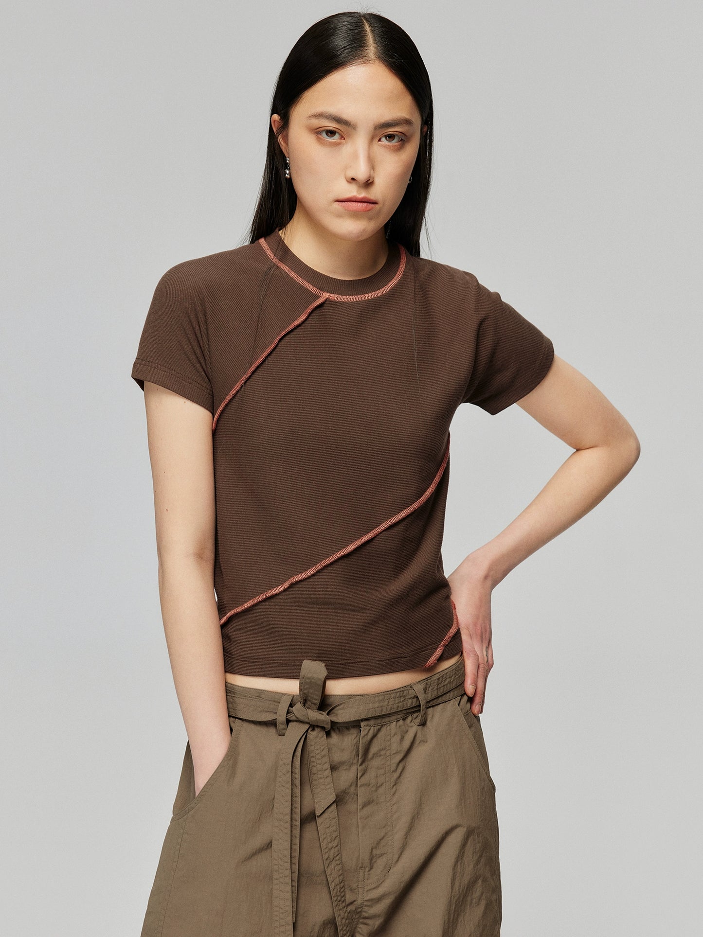 Spiral Trim Short Sleeve T-Shirt