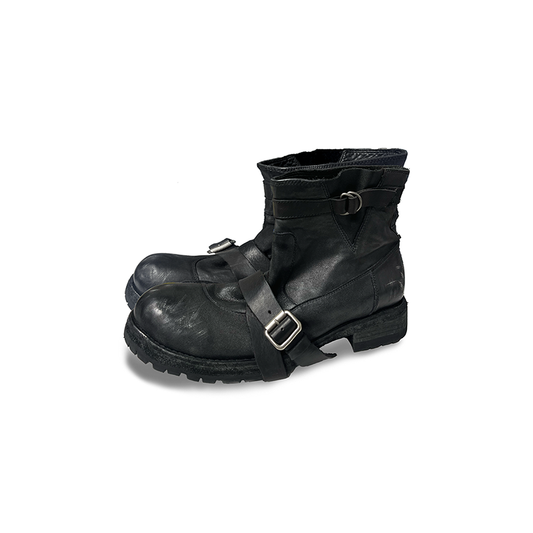 Aged Frost Lace-Up Engineer Boots
