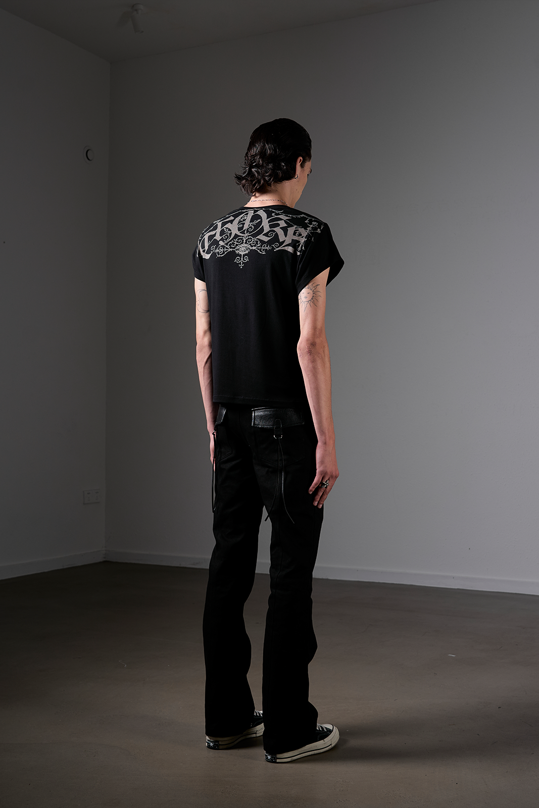 Bootcut canvas punk trousers