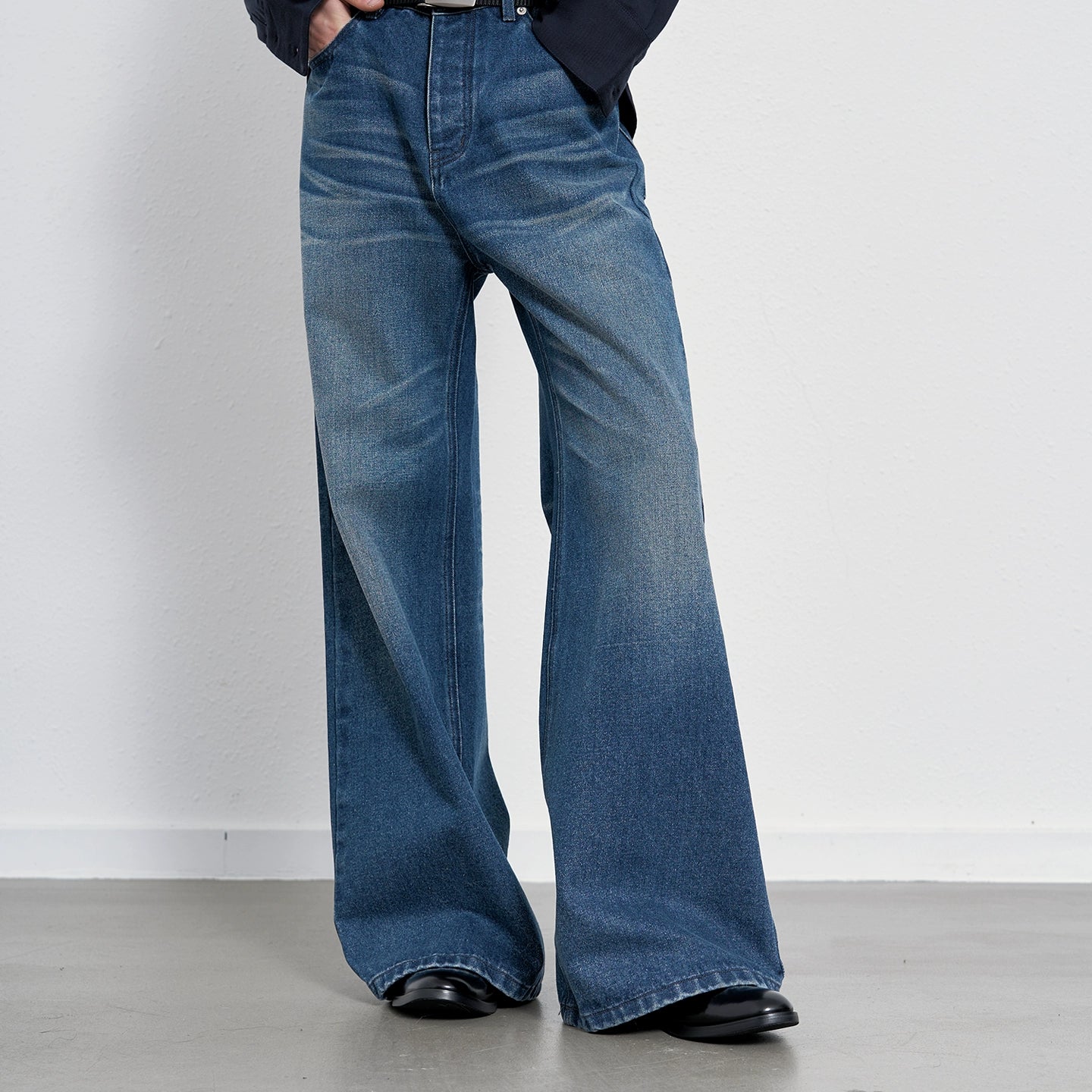Faded bootcut jeans