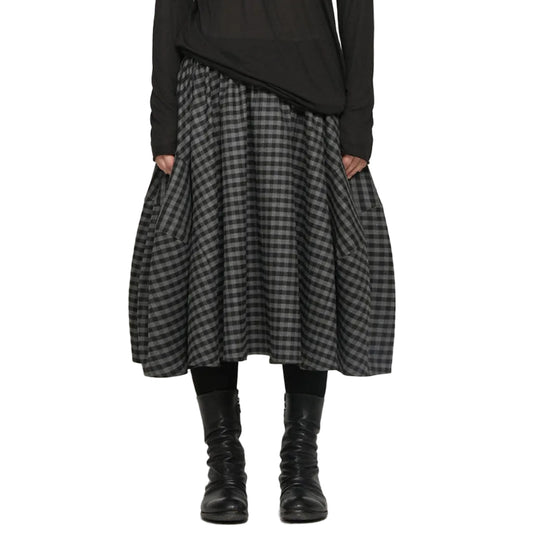 Layered pin-checked skirt
