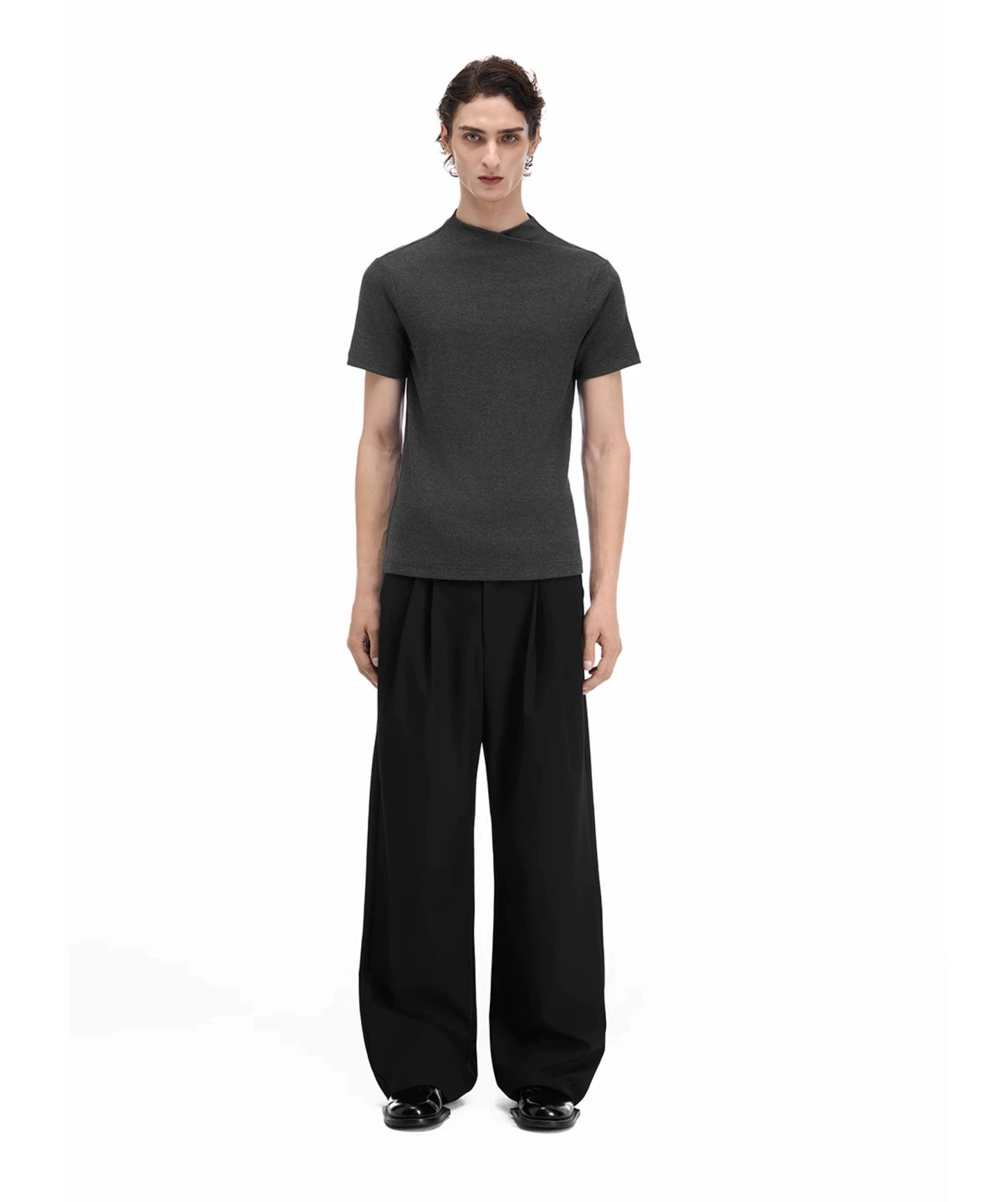 Jump neck knit T-shirt