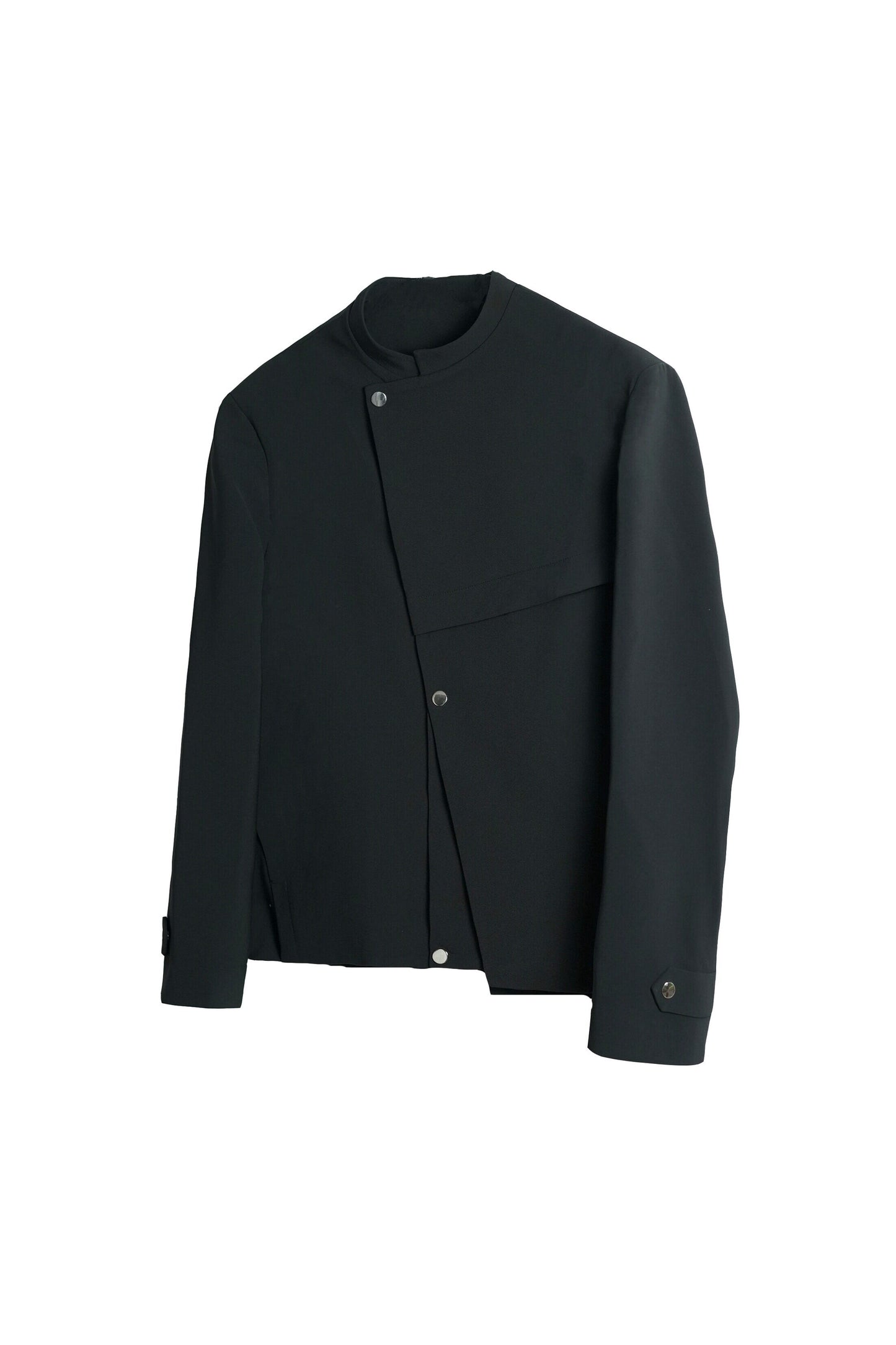 Stand-up collar deconstructed multi-snap jacket