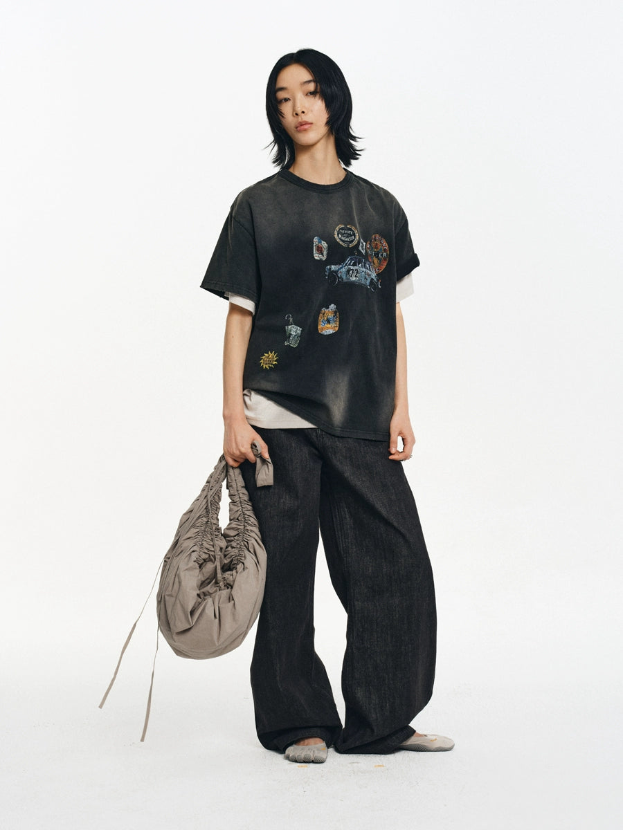 DISTRESSED FADED SHORT SLEEVE T-SHIRT