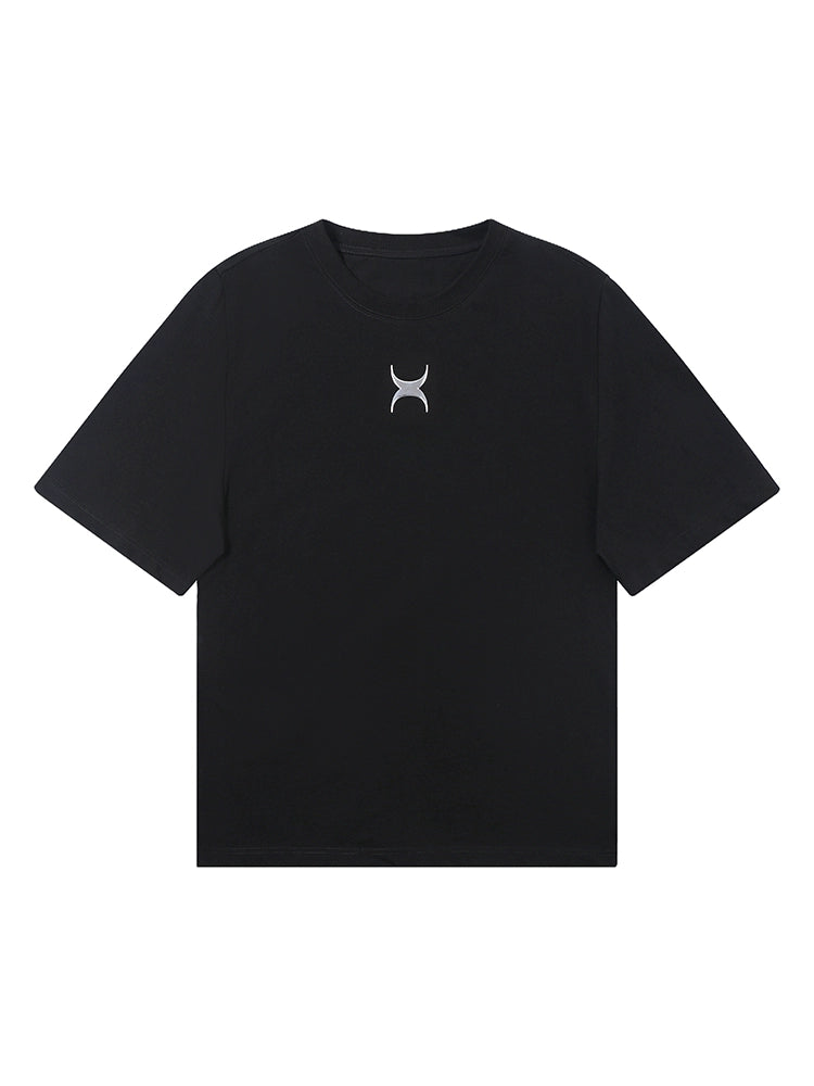 PATCHWORK crew neck short-sleeve T-shirt