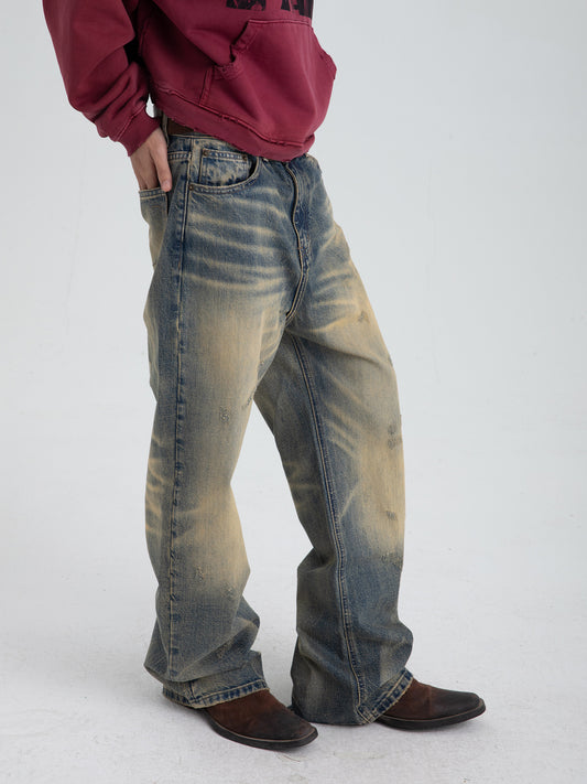 Mud loose straight-leg jeans
