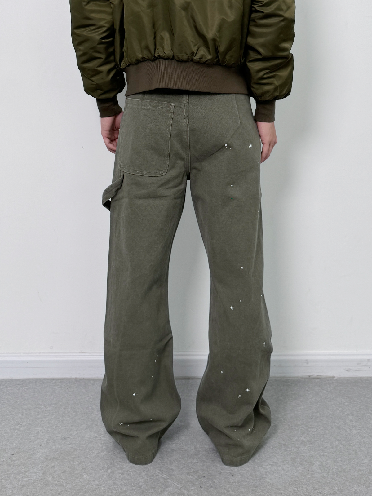 Patch work damaged green Jeans