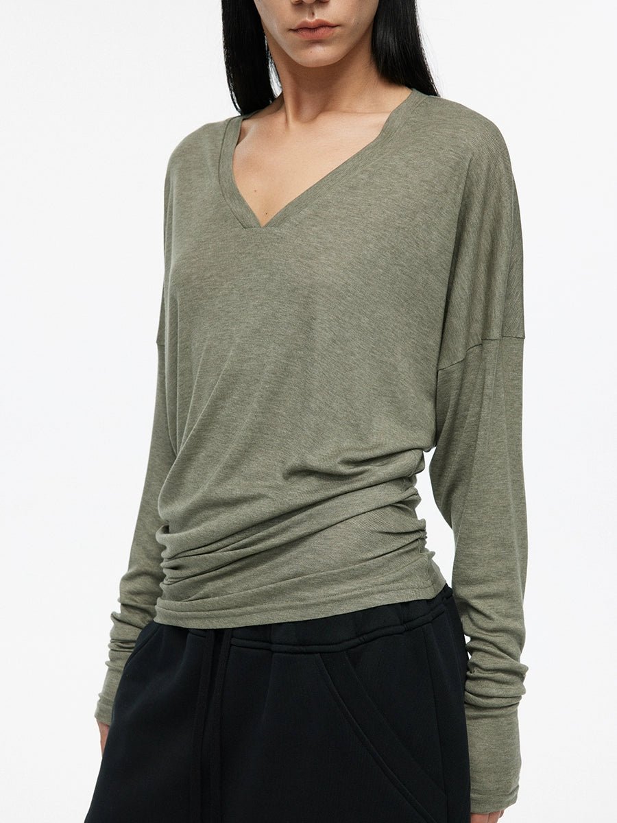 Stacked silk blend T-shirt