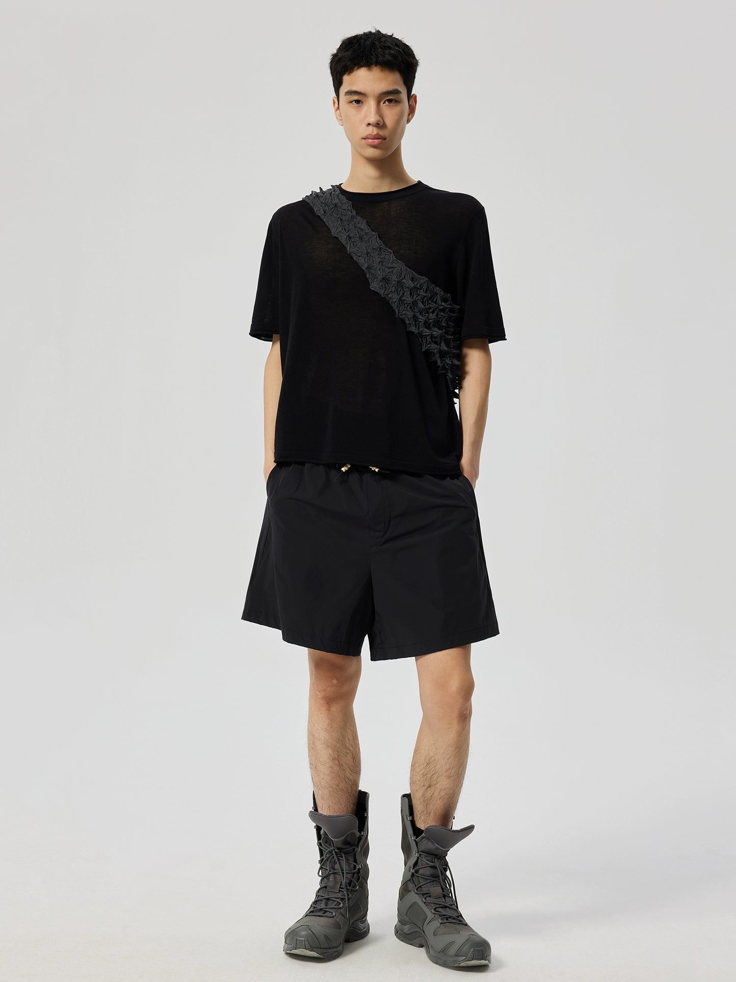Pleated quick-dry shorts