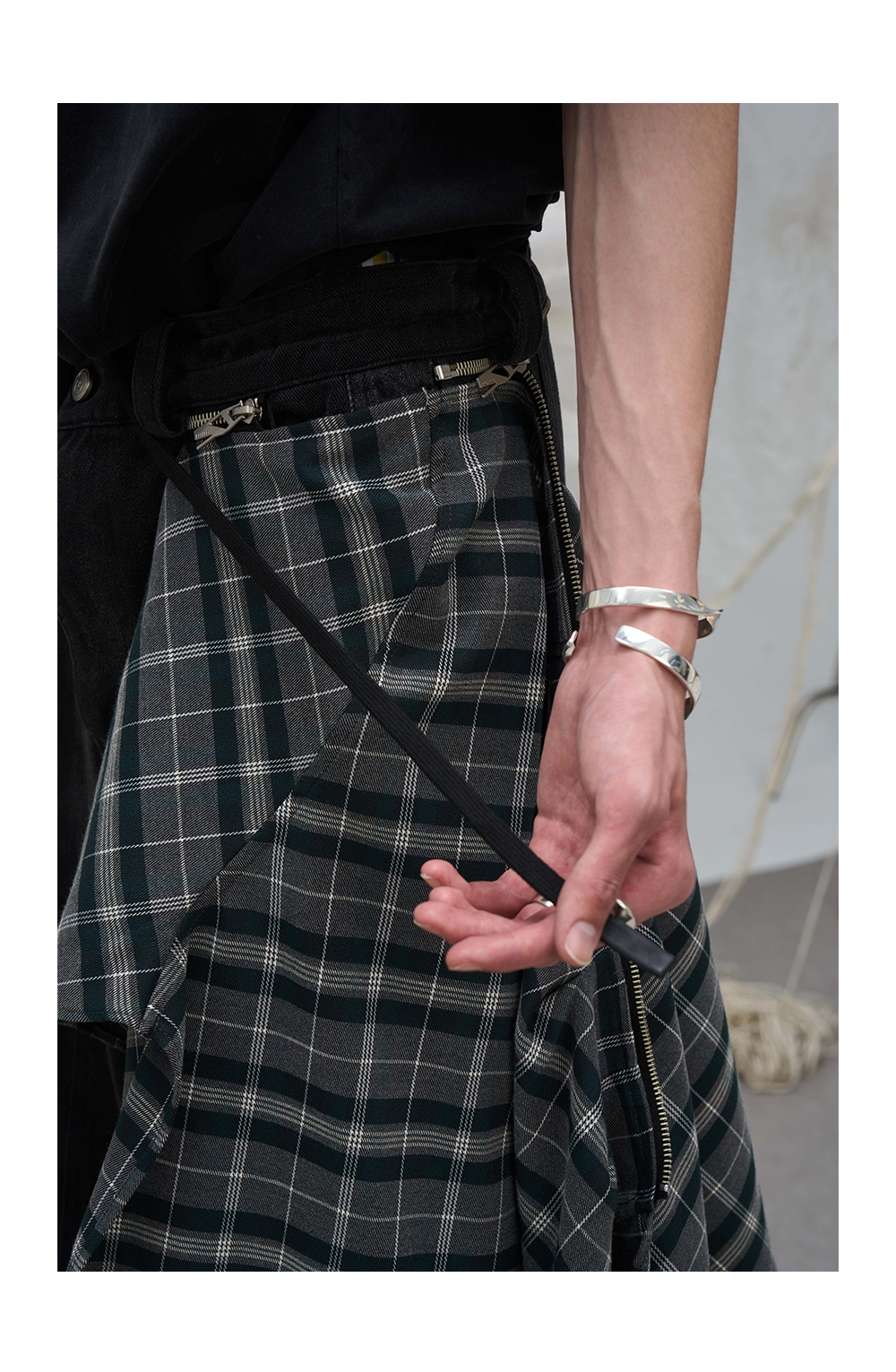 Checked docking Baggy jeans