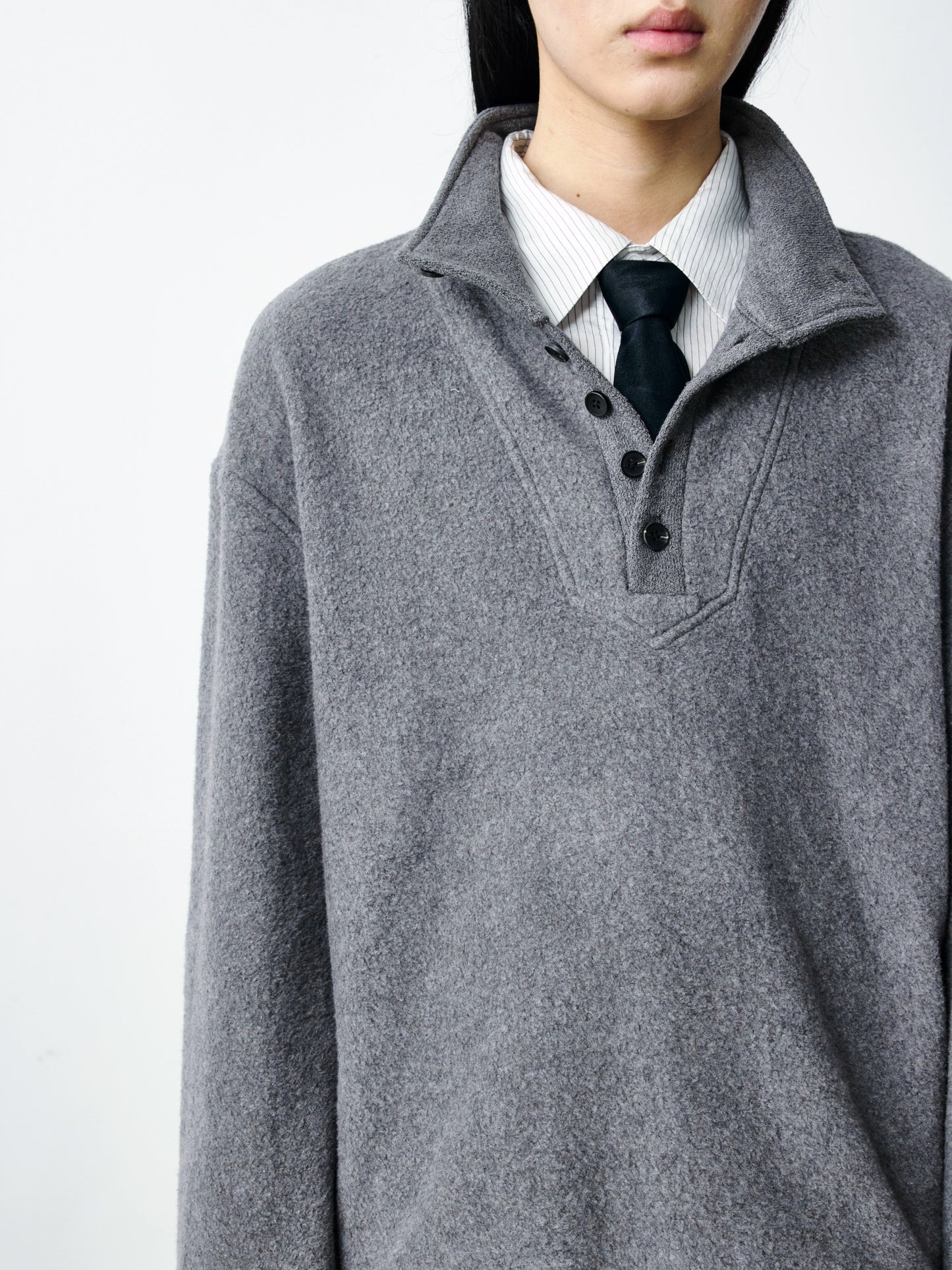 Fleece Irregular Neck Base Knit