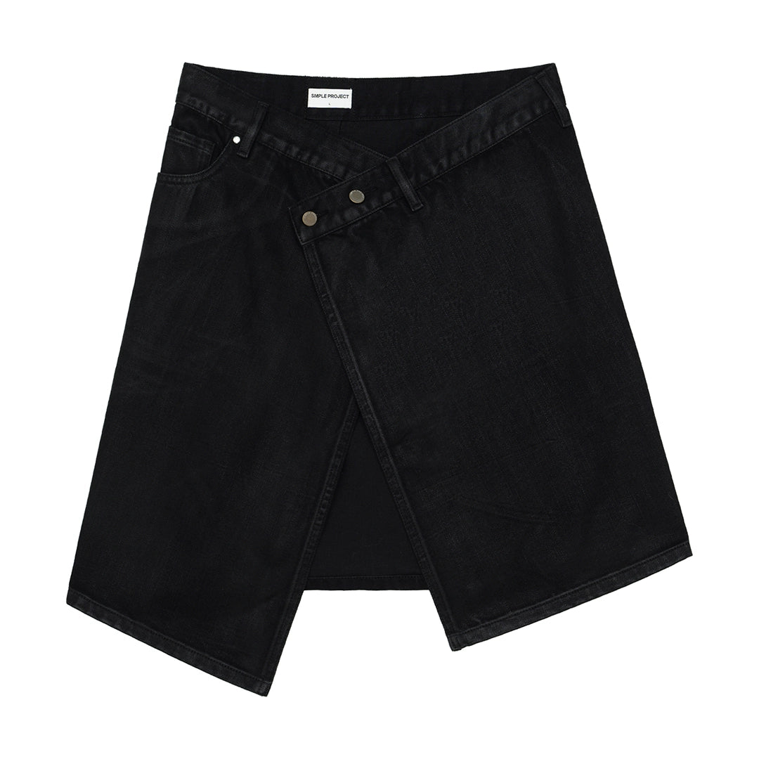 Vintage Black Denim Skirt