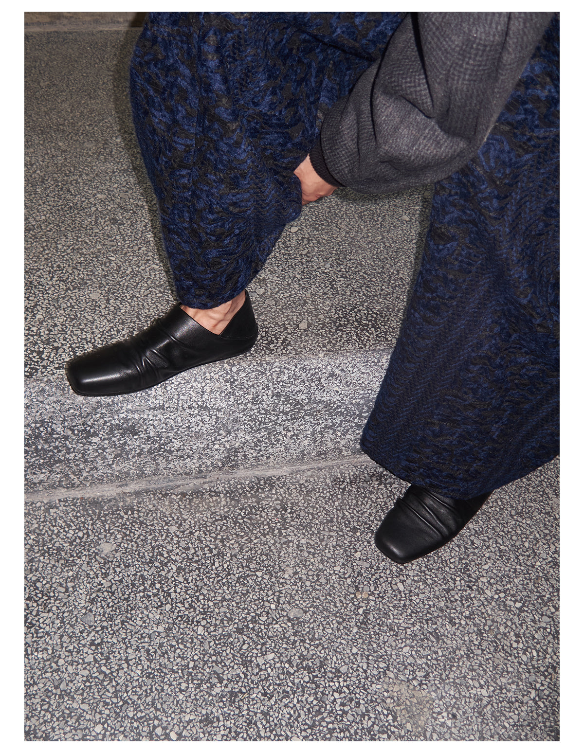 LEATHER TOP LAYER BALLET MULE
