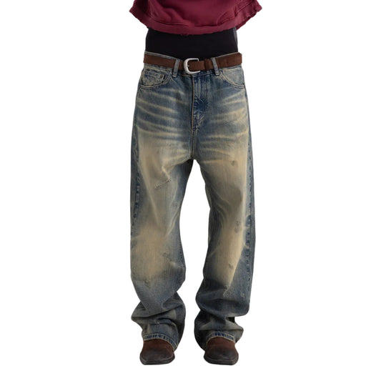 Mud loose straight-leg jeans