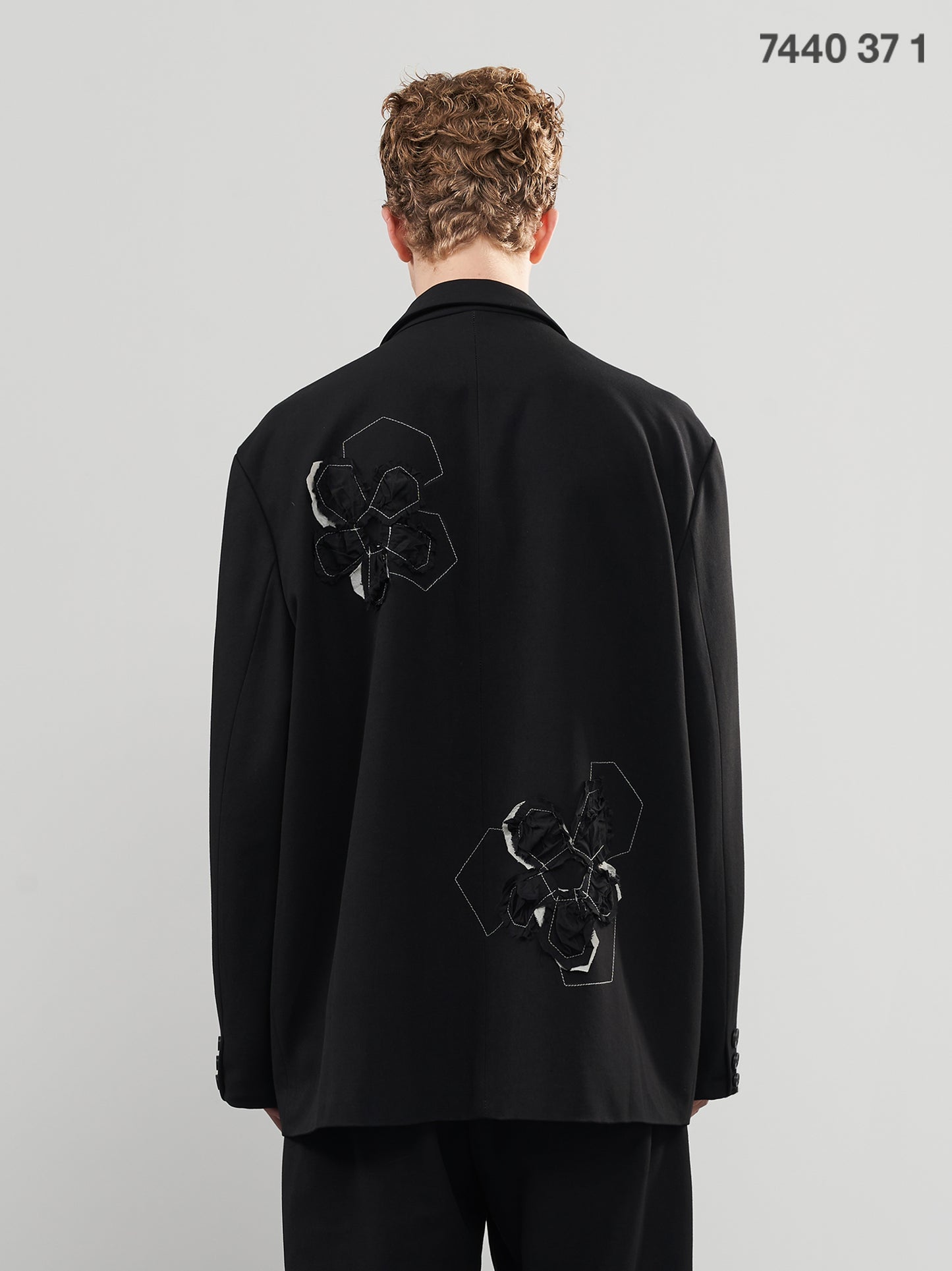 7440 37 1 three-dimensional pleated flower suit tailored Jacket