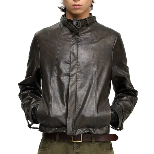 Vintage Leather Cropped Jacket