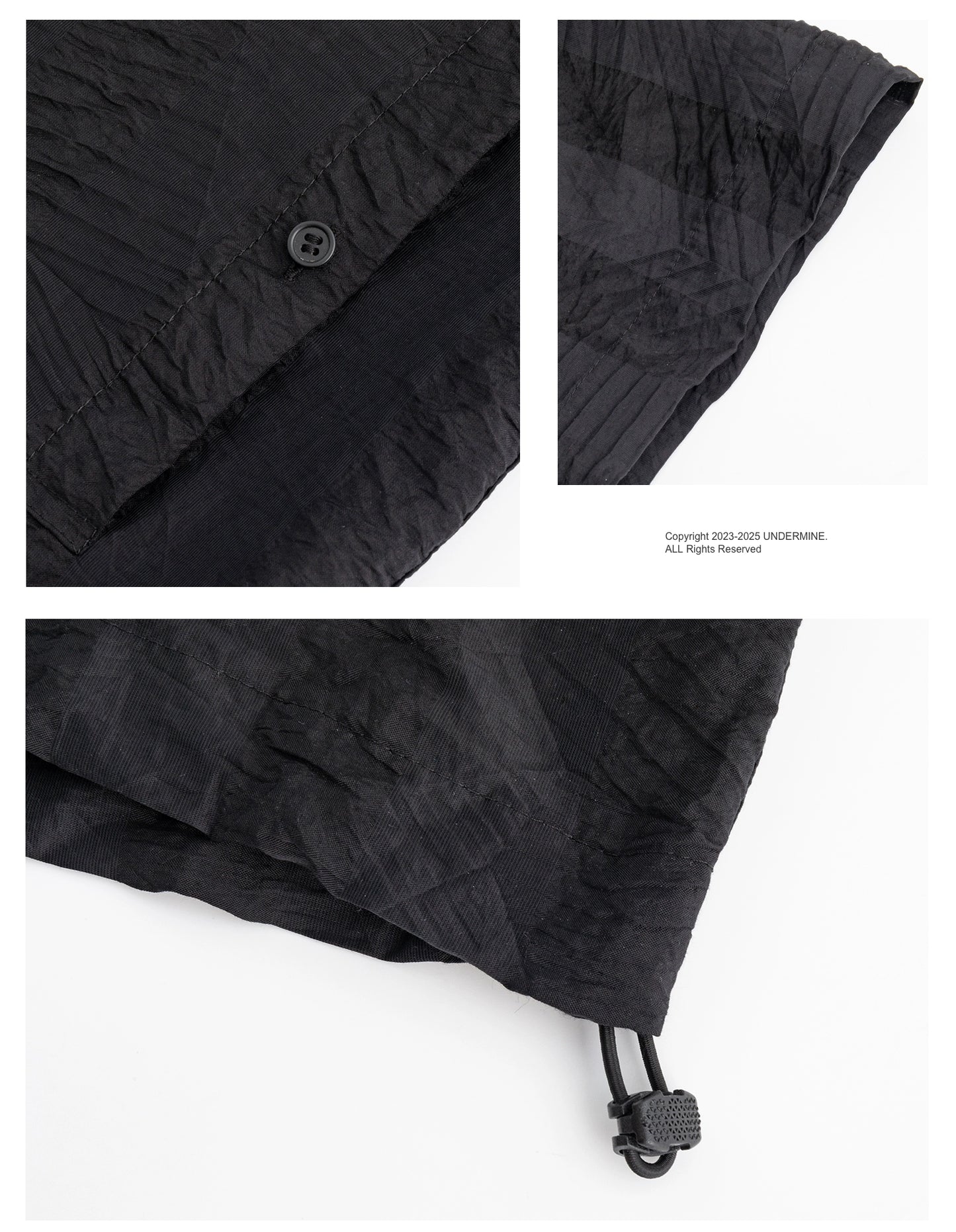 Dark Stripes Pleated Short Sleeve Shirt