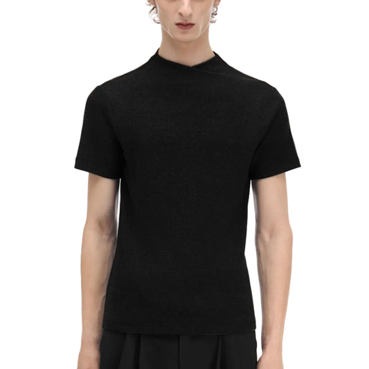 Jump neck knit T-shirt
