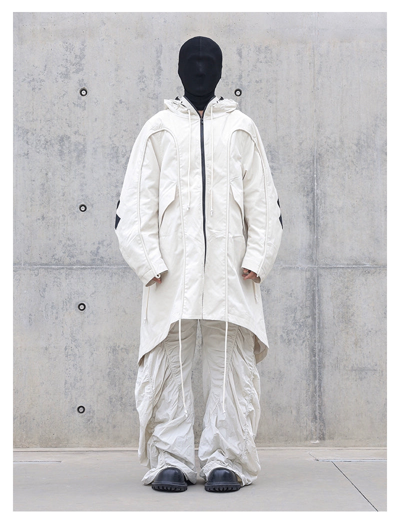 Pleated Spiral Loose Pants White