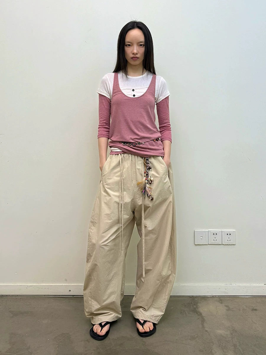 Wide Leg Paratrooper Trousers