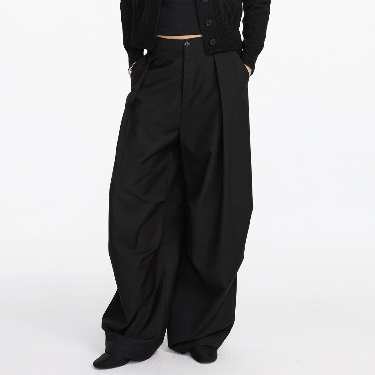Casual Pleated Loose Trouser