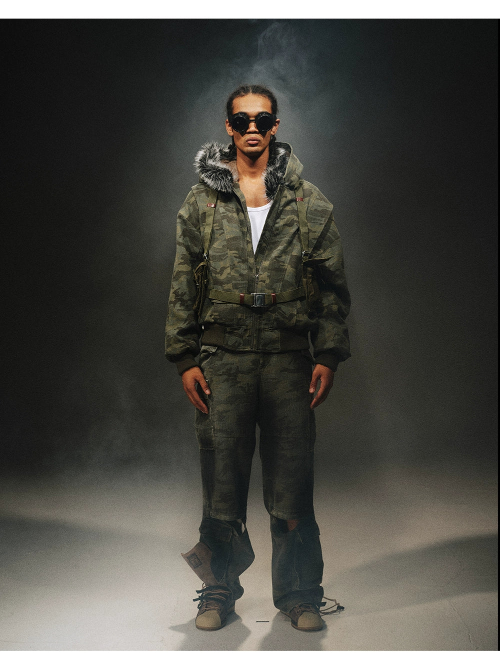 Camouflage Fur Collar Heavy Cotton Jacket