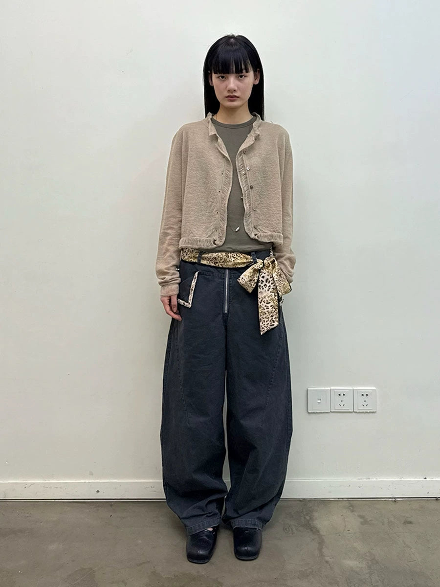 Beaded washed cargo pants