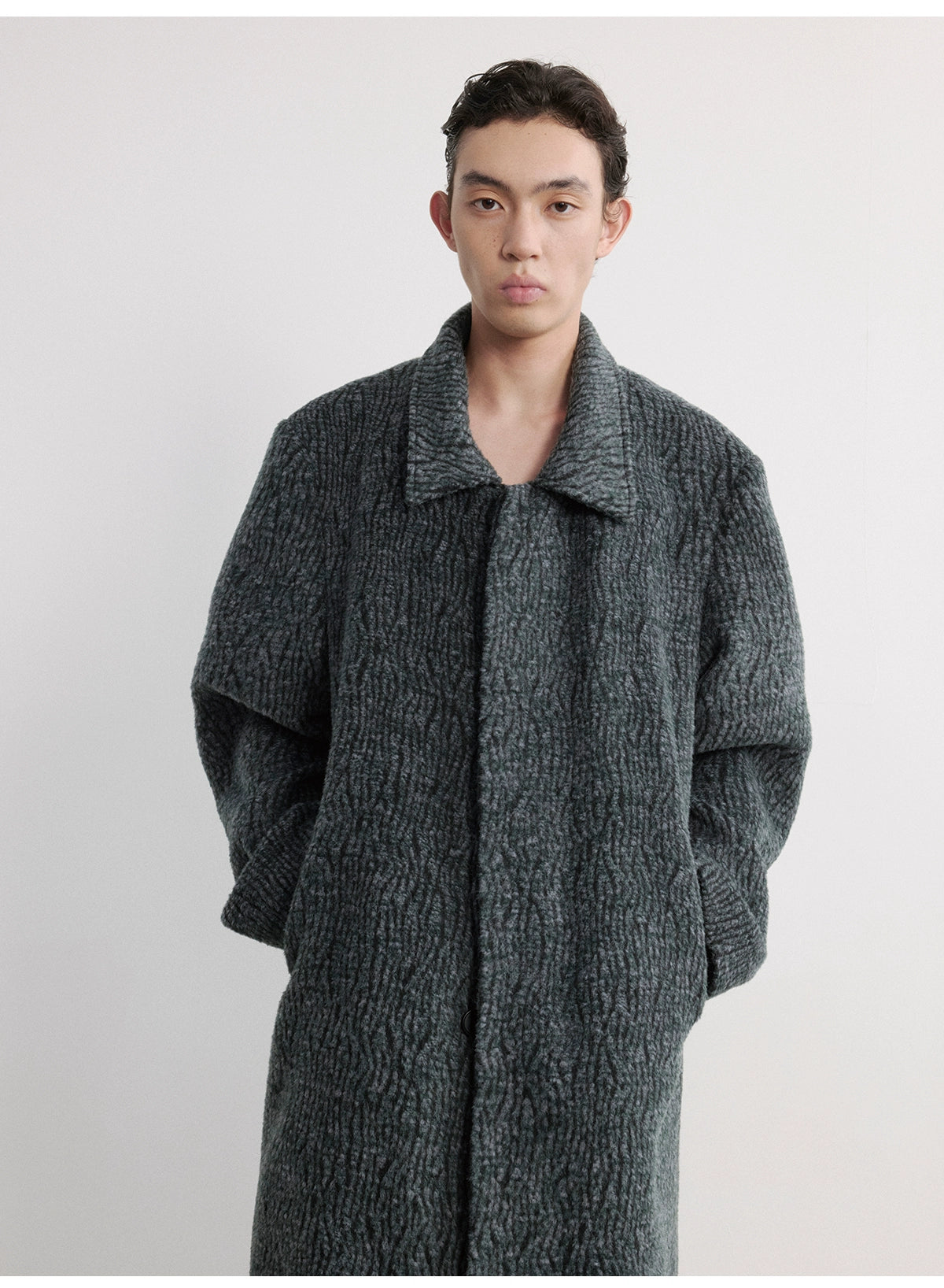 Wool Interwoven Texture Coat